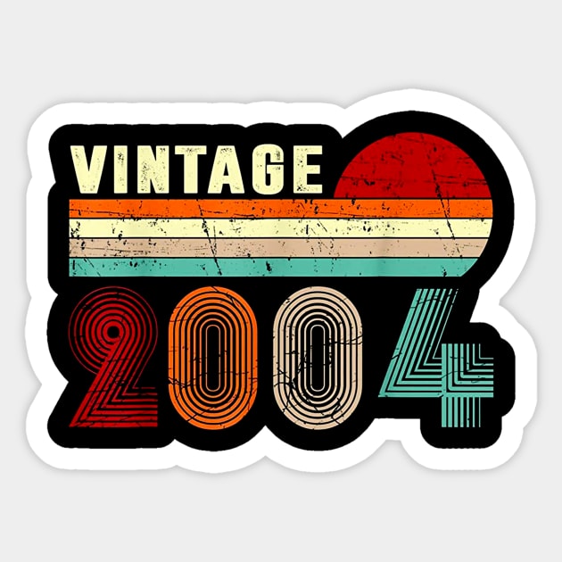 Vintage 2004 Funny 16 Years Old Boys and Girls 16th Birthday T-Shirt Sticker by dannetee